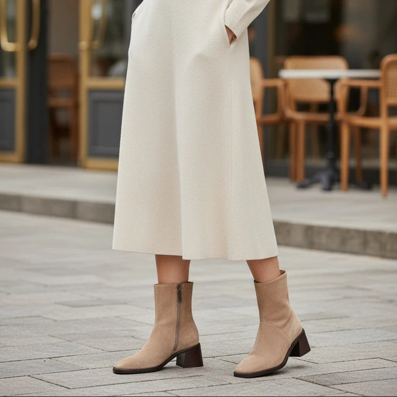 BOTTINES ELLIE BEIGE SUEDE
