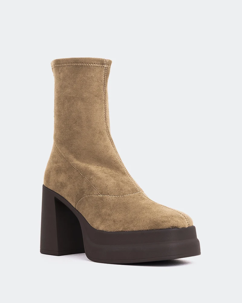 Voltera Taupe Suede Stretch