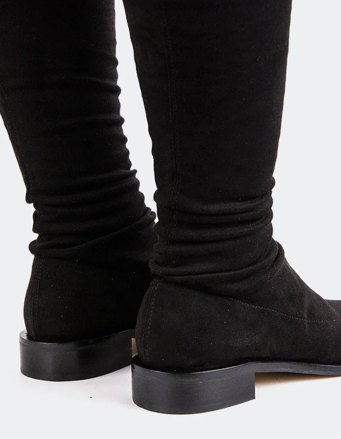Elowen Black Suede Stretch