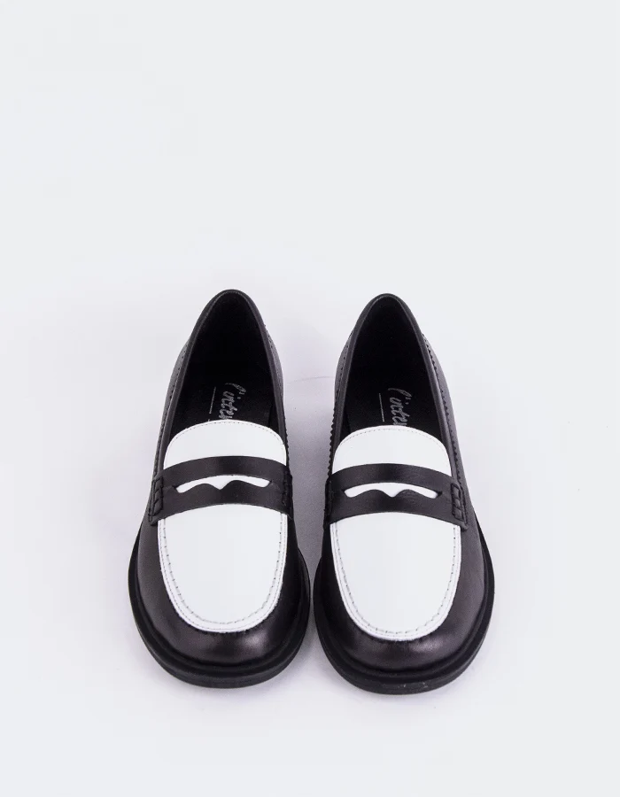 Safiya White/Black Leather