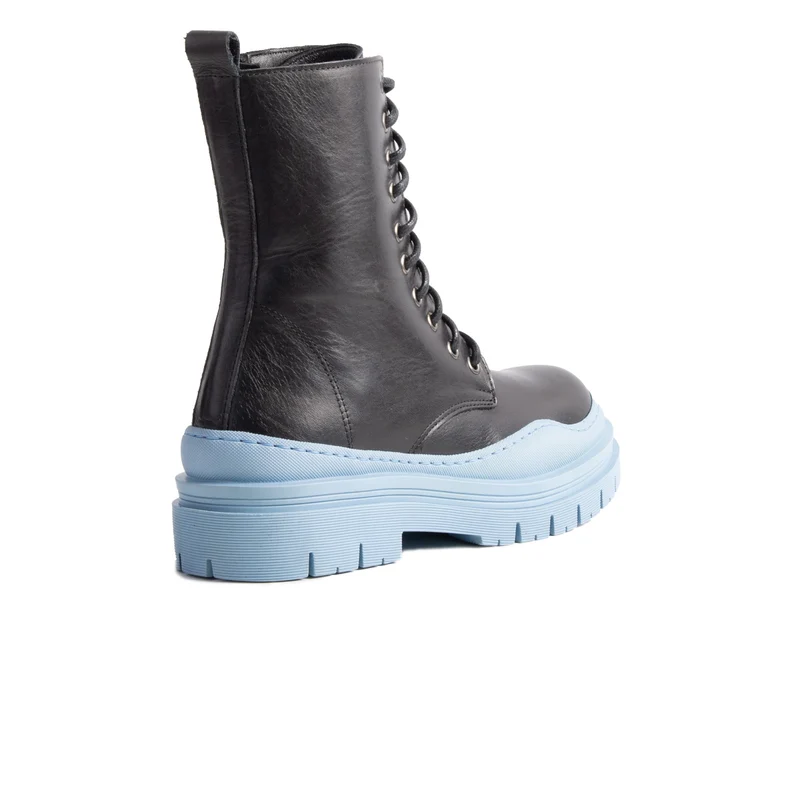 Nagasaki Black Leather/Blue Sole