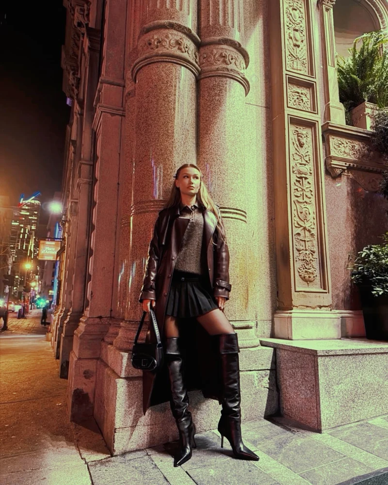 Hazley Black Leather