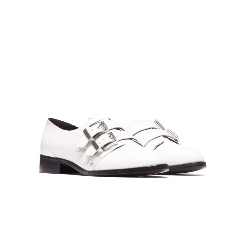 Loulou White Leather