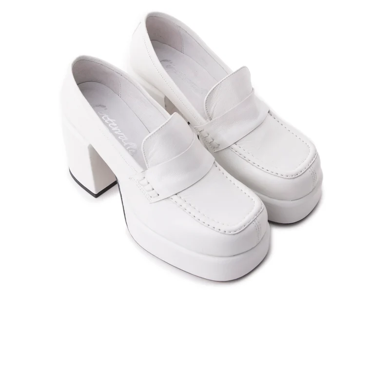 Soria White Leather
