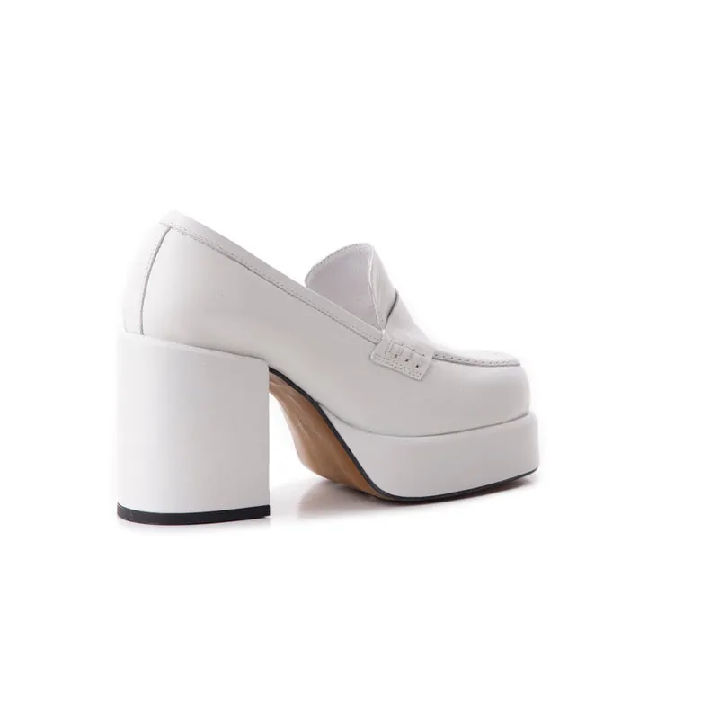 Soria White Leather