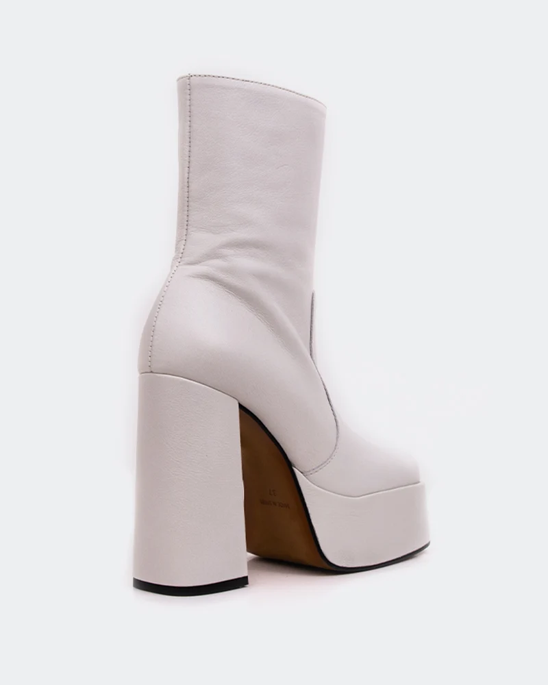 Tate White Leather