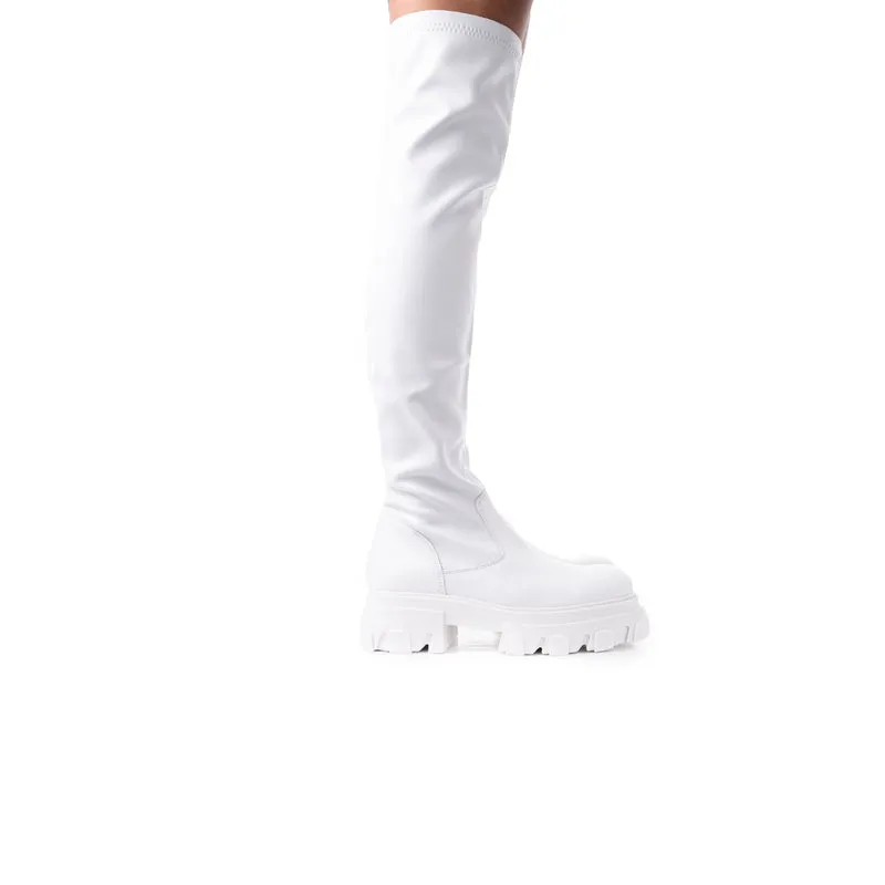 Tilburg White Stretch Leather