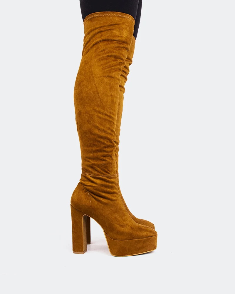Kalaf Camel Suede Stretch