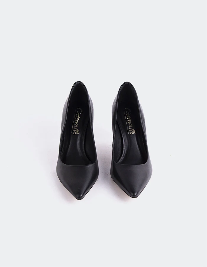 Zinnia Black Leather